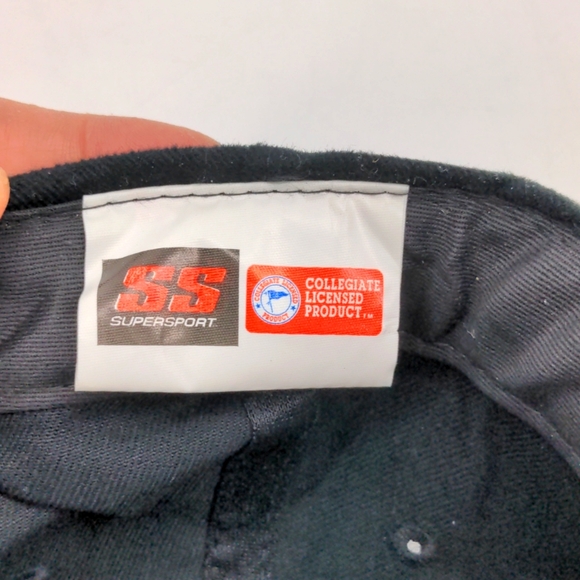 Vintage Iowa Hawkeyes Supersport Shockwave Black Strapback Hat Cap New With Tags - Picture 9 of 10